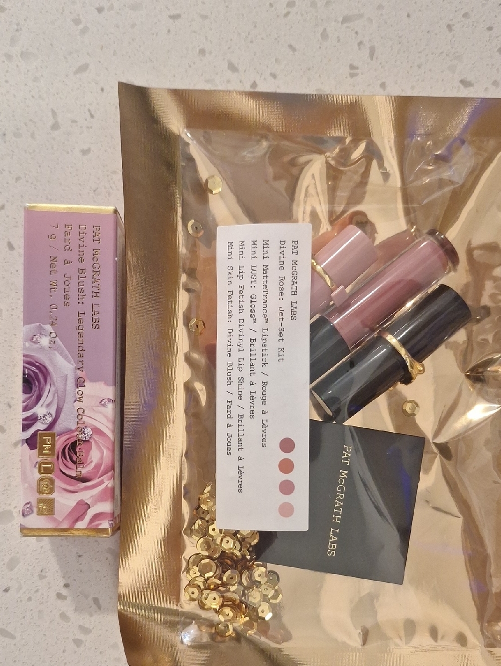 Pat McGrath Divine Rose Jet-set Kit And Full Size Blush